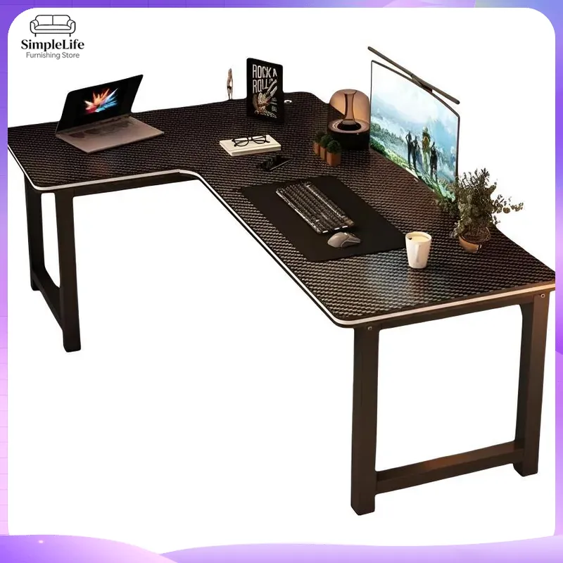 Setup Desk Monitor - Hoekbureau computerbureau met opbergplank voor pc-setup