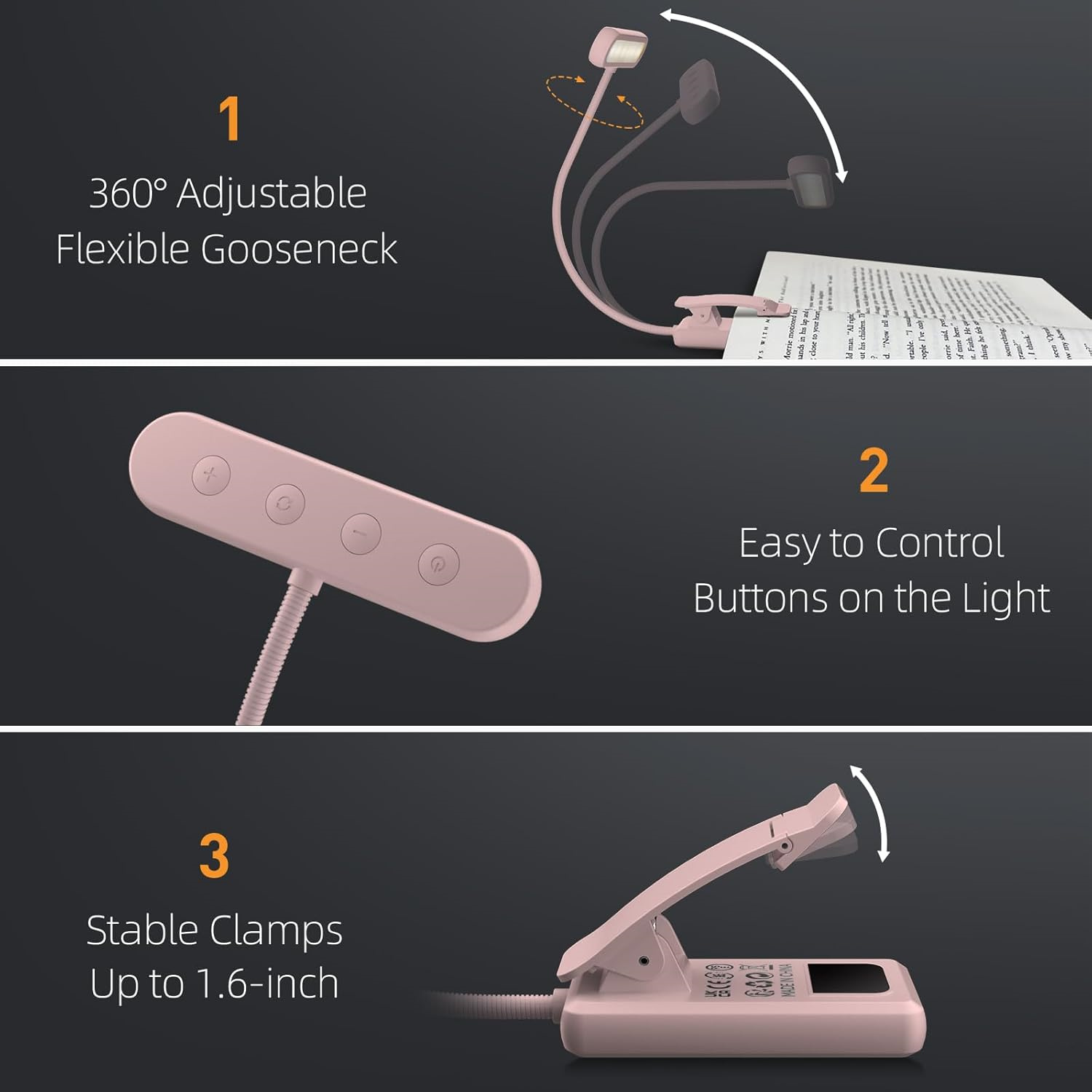Leeslamp Boekklem Zwart/Wit/Ro - Desk Setup Lamp recensie en prijs